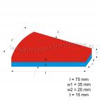 vergrößern - 70 x 35 x 20 x 15 mm ( N45 ) 4 stück